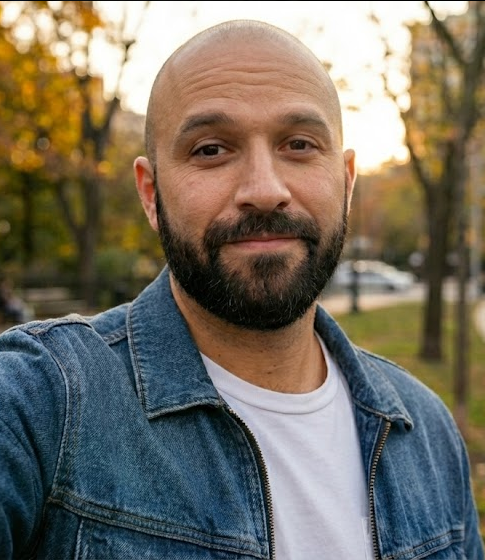 High-quality selfie example 1 for AI headshot training - clear lighting and professional appearance